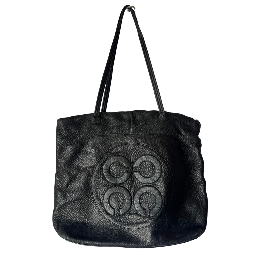Coach Black Pebbled Leather 4-C Logo Tote Shoulder Bag